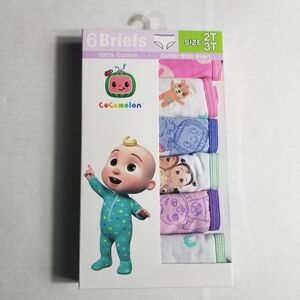 NWT COCOMELON TODDLER GIRL'S BRIEF UNDERWEAR SIX PACK SIZE 2T/3T